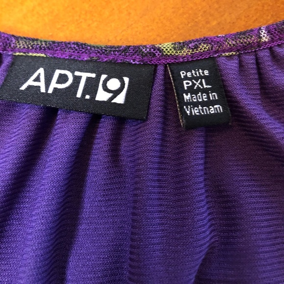 Apt.9 Design Sheer n Beaded Overlay Purple Blouse - Picture 8 of 8
